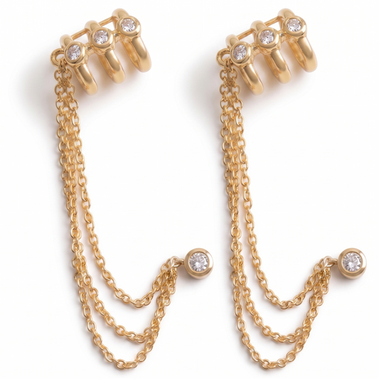 Ear Cuff Sete Pedras Zircônia