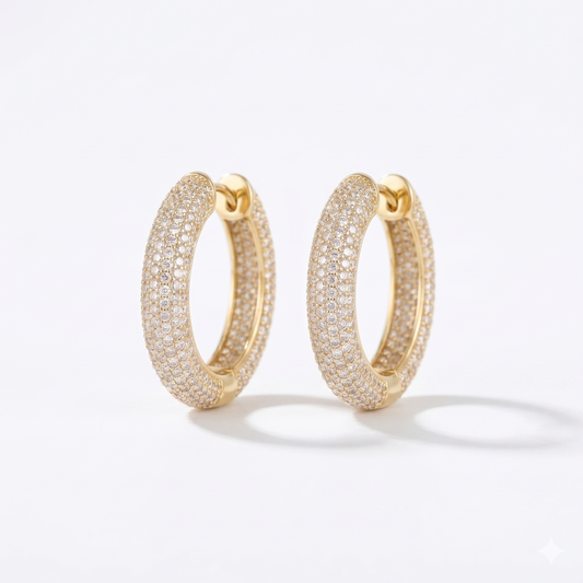 Brinco Stud Cushion Halo Zircônia