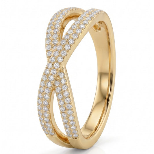 Anel Serpente Entrelaçada Pavê