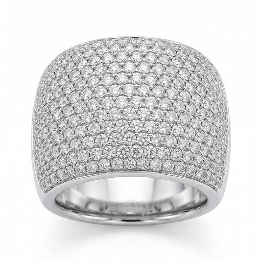 Anel Signet Quadrado Pavê Maxi