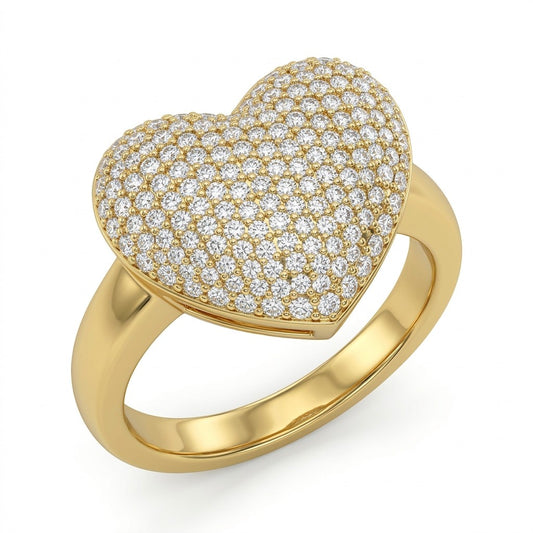 Anel Coração de Zircônias